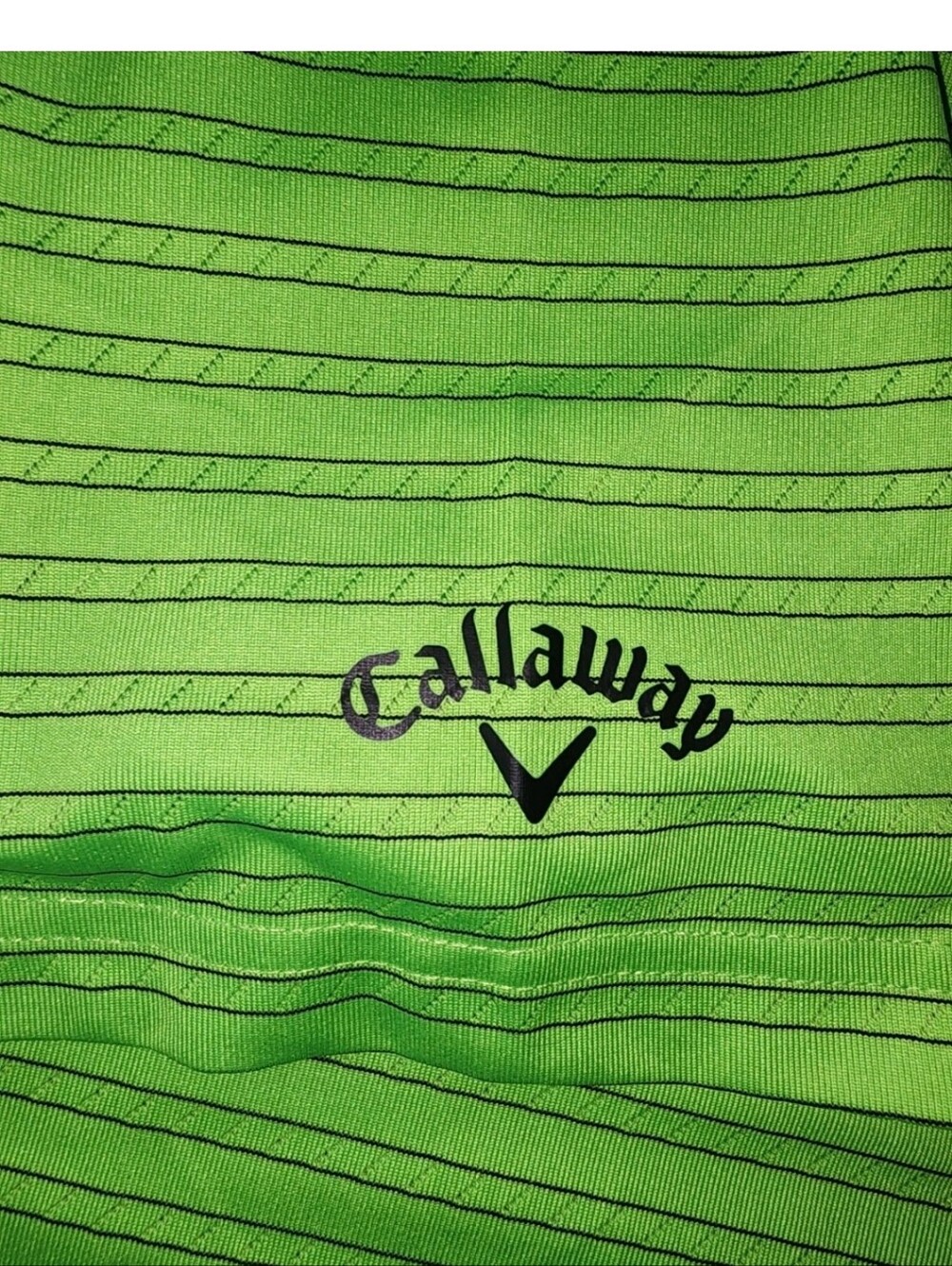 Callaway Bright Green Thin-Striped Golf Polo XL - Picture 4 of 8